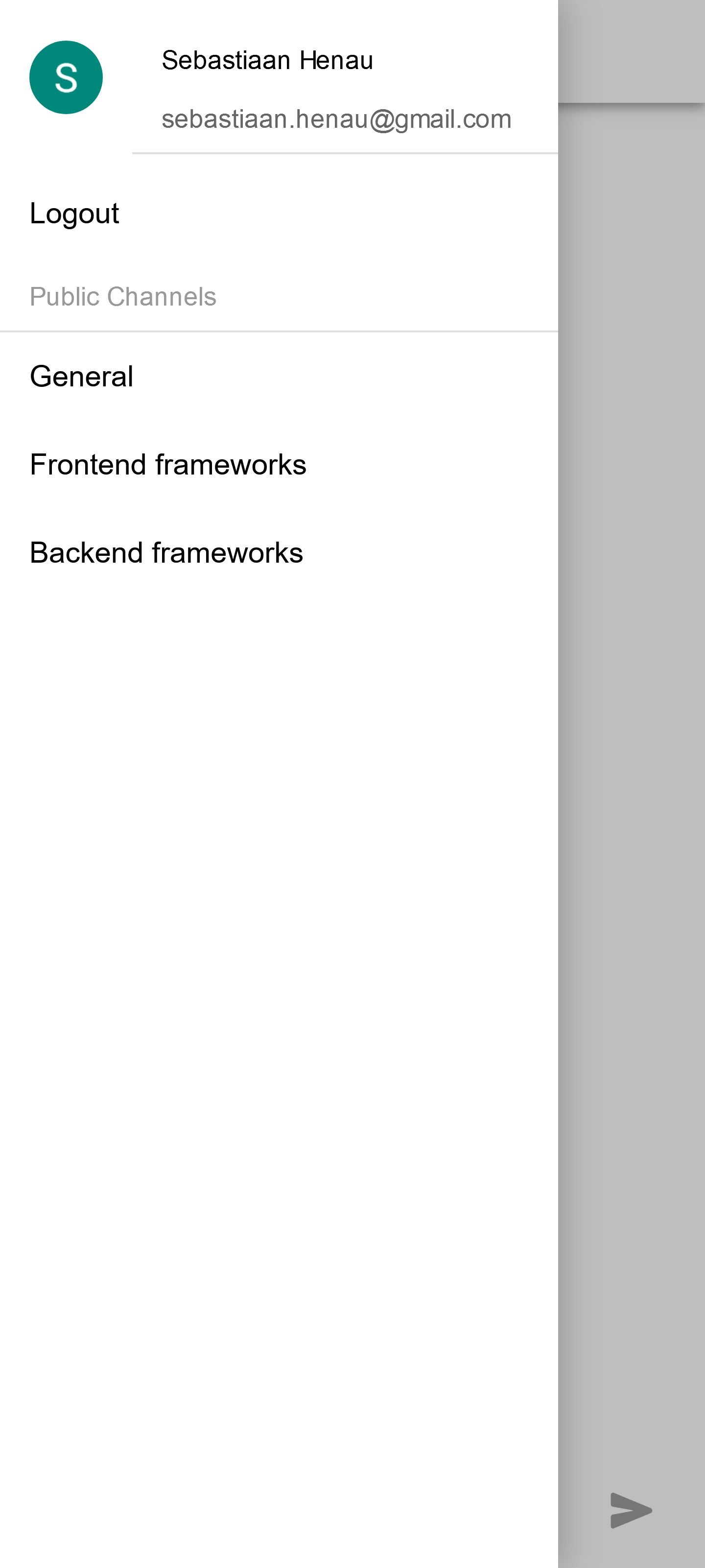 Kanalen in het side-menu