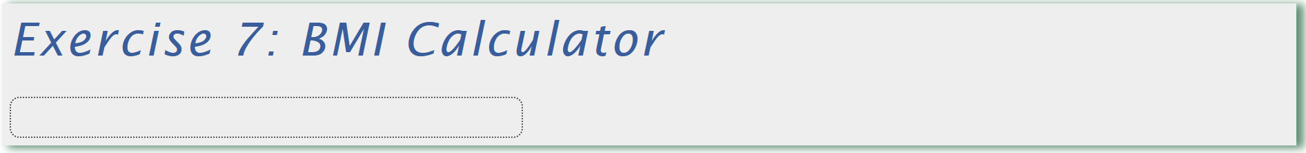 BMI Calculator - Start