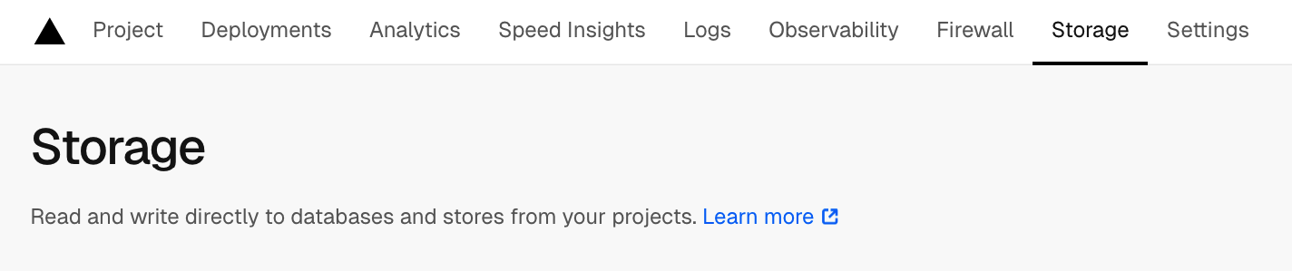 Storage tab selecteren