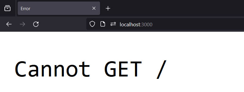 Foutmelding in Express