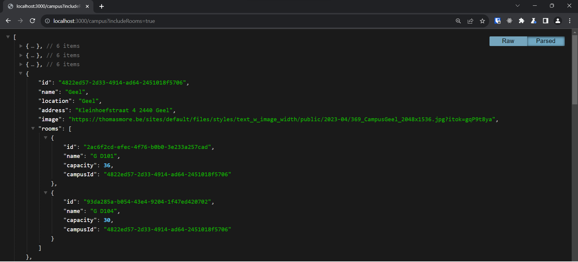 Met includeRooms=true