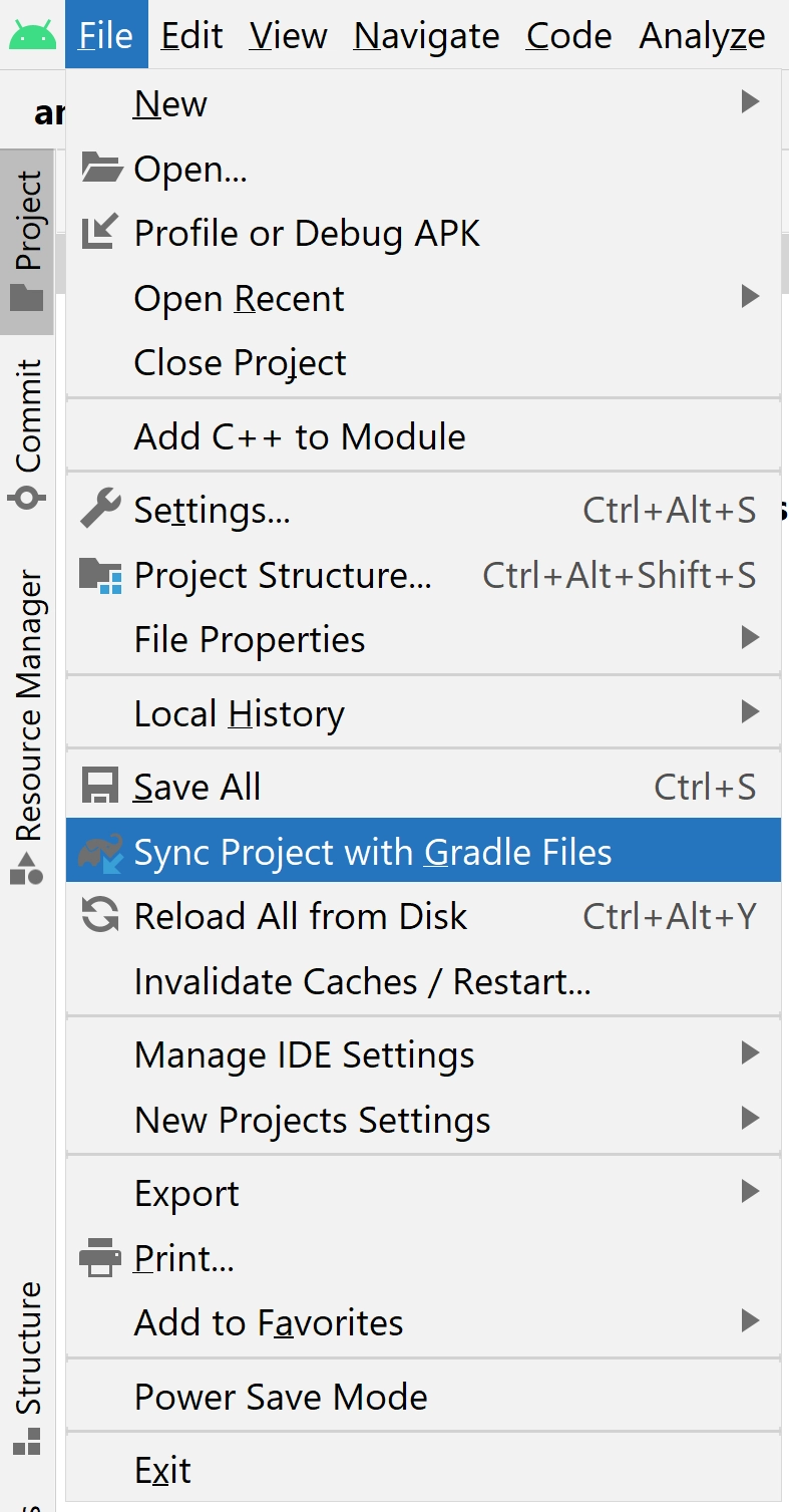 Synchroniseren met Gradle