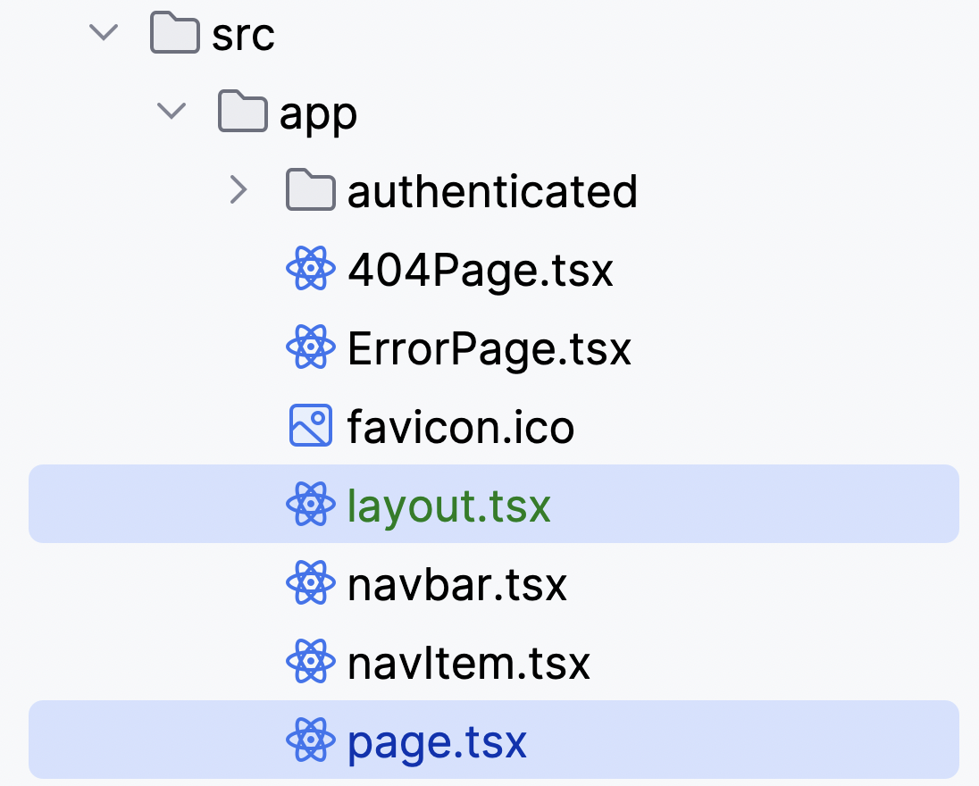Inhoud van de /src/app folder