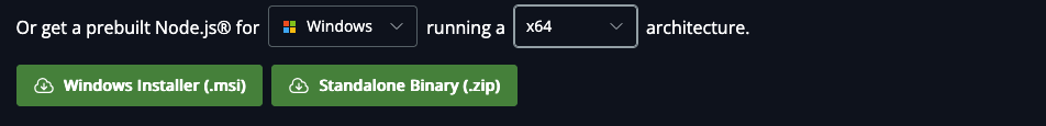 Standalone installer link