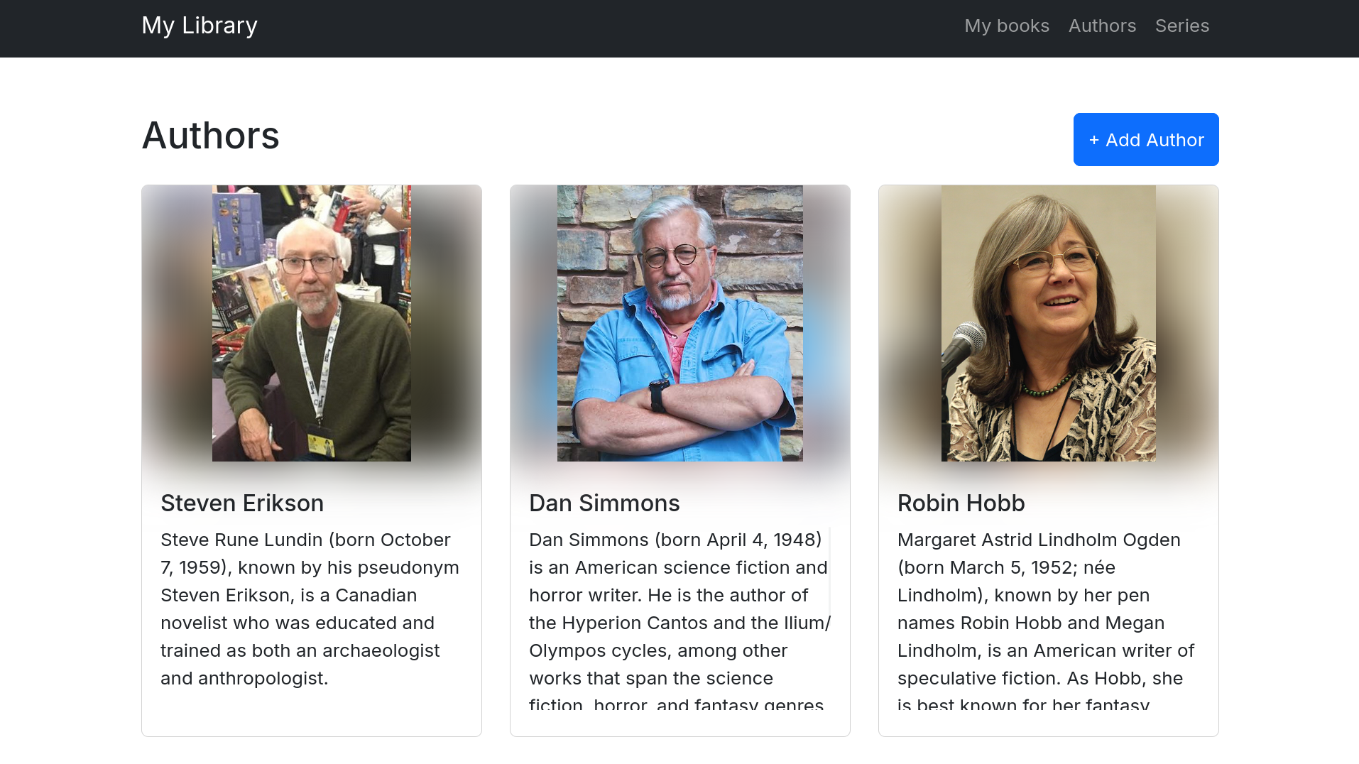 Auteur pagina met attributen